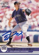 MASATO YOSHII SIGNED AUTO'D 2001 PACIFIC CARD 148 COLORADO ROCKIES NY METS EXPOS