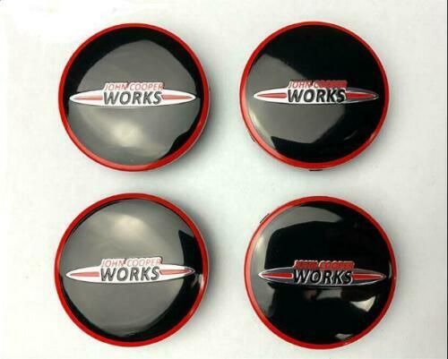 Set Of 4 56mm MINI JCW Alloy Wheel Hub Centre Caps Badges Mini Cooper 56MM - Picture 1 of 3