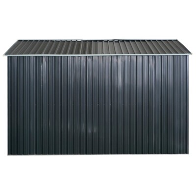ALEOS Gartenhaus Geräteschuppen 9m² – Aus Feuerverzinktem Stahlblech Anthrazit | Mit Doppelschiebetür (170 Cm Hoch) | 279x324 Cm