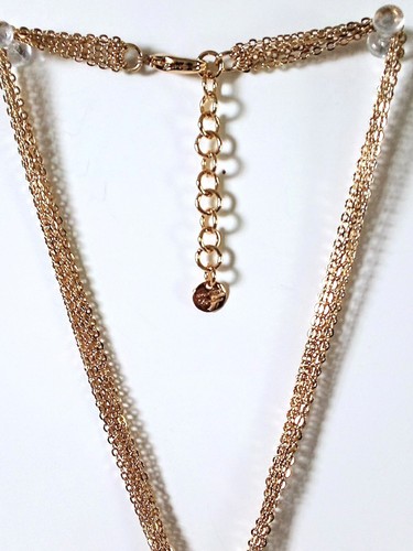 Dyadema bronze/Italy gold tone multi strand with tortoise shell pendant necklace - Picture 5 of 6