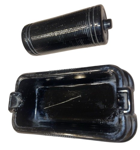 Rodillo humectante sello amatista de vidrio negro auténtico Rolodex Zephyr leer de colección - Imagen 4 de 11