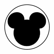 48 MICKEY MOUSE HEAD EARS BLACK ENVELOPE SEALS LABELS STICKERS 1.2" ROUND