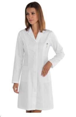 DAMEN ARBEITSBLUSE WEISS BAUMWOLLE FÜR ARZT ARZT LABOR APOTHEKER 