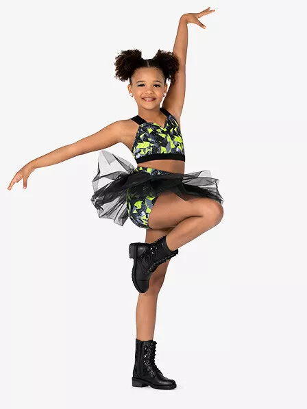 Dance Costume Top Shorts Tutu Skirt New SC Small Child Tap Jazz