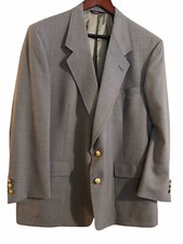 VTG Jack Nicklaus Tournament Series Wool Blend Blazer Gray Gold Buttons 44R