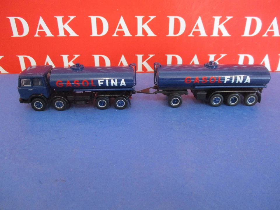 1/87 Modellino Camion Truck Fiat 691 Millepiedi Cisterna Gasol Fina 1970 Brekina - Immagine 2 di 4