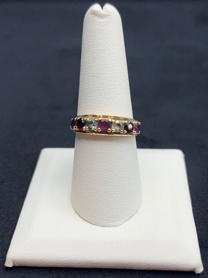 Multi Colored Ruby Garnet Topaz Tourmaline 14K Ye… - image 1