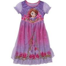 Disney Princess Sofia The First Short Sleeve Nightgown Pajama Girl Size 7/8