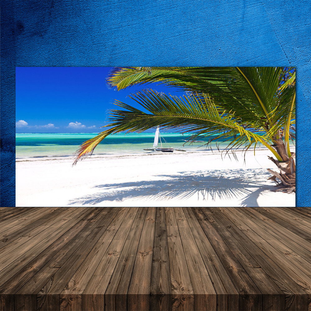 Crédence de cuisine paysage de plage pour cuisiner face à la mer, panneau de verre 120x60