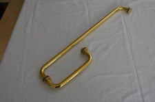 CRL BMNW8X22 BR Polished Brass 8" Pull Handle and 22" Towel Bar Combo w/ Washers