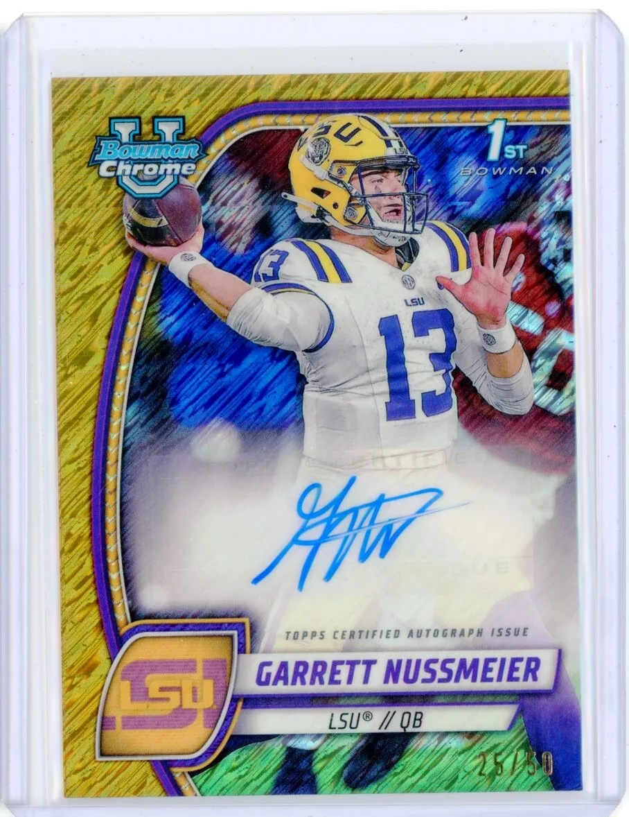 2024 Bowman Chrome University U GARRETT NUSSMEIER Gold Auto Autograph RC 25/50
