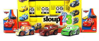 *DISNEY CARS MINI RACERS - PISTON CUP RACERS - RPM, METALLIC MCQUEEN & VITOLINE*