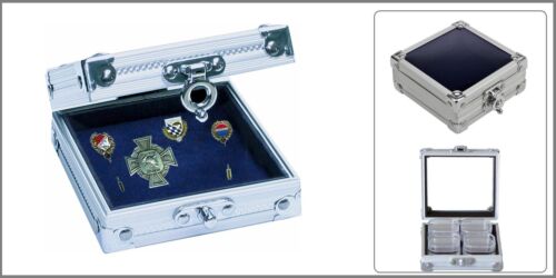 Pins Buttons Mini-Vitrinen ALU Sammelkassetten Anstecker SAFE 5871 100x95x40 mm - Bild 1 von 12