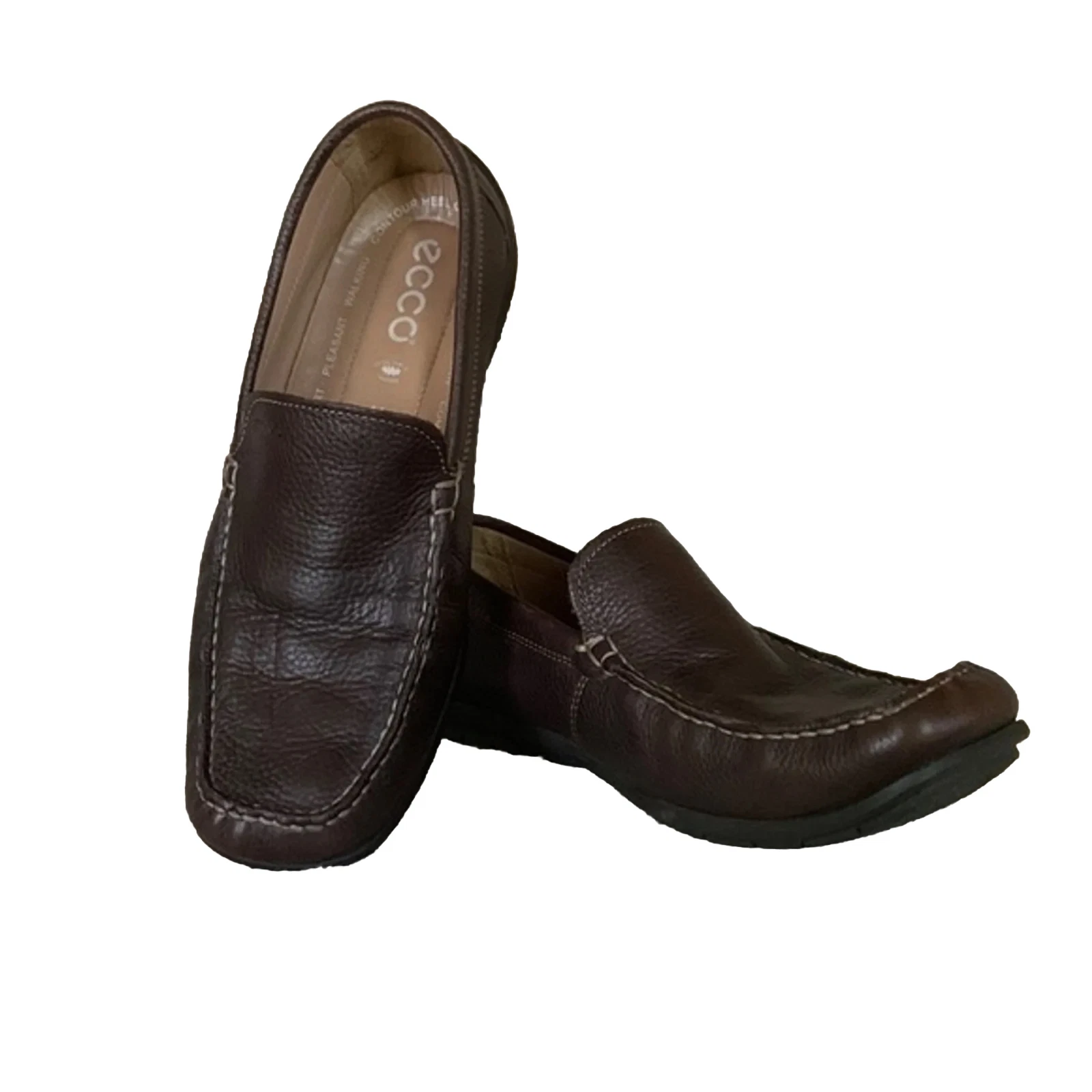 Mocassino mocassino classico slip on da guida Ecco in pelle marrone misura 10 10 5