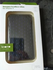 Knomo Genuine Leather Slim Case for iPhone 4 / 4S Black 90-937-BBL  New In Pack