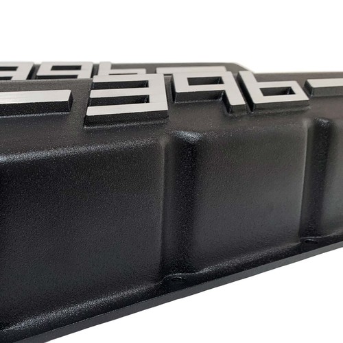 Cubiertas de válvula alta Big Block Chevy 396 negras con logotipo elevado - Ansen EE. UU. - Imagen 2 de 9