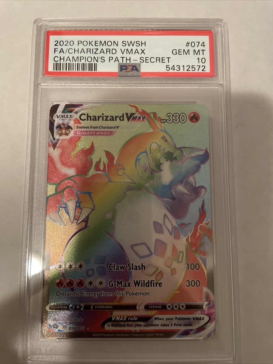 PSA 10 GEM MINT Pokemon Champion Path Secret Rare Rainbow