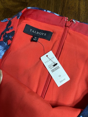 Talbots Red Floral Lined Pencil Skirt Size 10 NWT - 第 2/5 張圖片