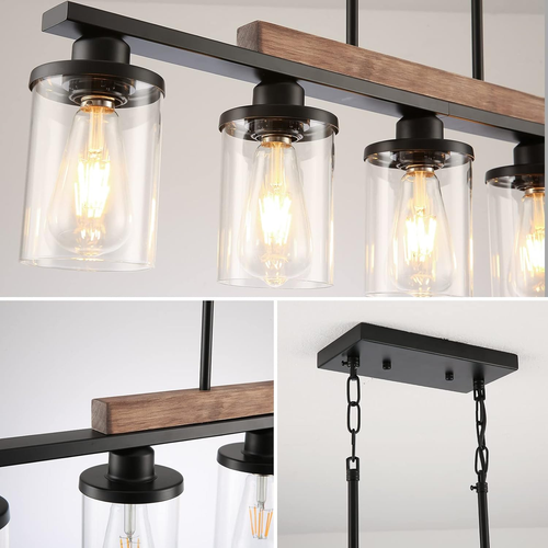 Dining Room Light Fixture,5-Light Kitchen Island Lighting Farmhouse Chandelier,M - Picture 3 of 6