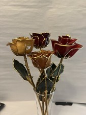 Lacquer Dipped Gold-Tone Roses