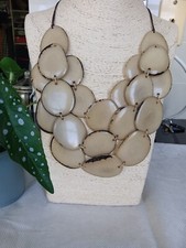 TAGUA Nut NECKLACE, artisanal organic Jewelry, handmade, Ecuador, Natural Color