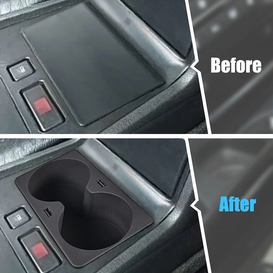 For BMW E38 Cup Holders with 24W USB Charger for 7-Series 740i 740iL 750iL 95-01 - Imagem 3 de 4