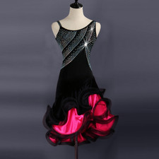 2022 Professional Latin Dance Dress Performance Dress Sleeveless Diamond Dress