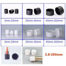 Round End Cap Silicone Rubber Blanking Stopper Cover for Pipe Tube 2.8mm-200mm
