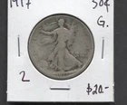1917-Silver Walking Liberty Half Dollar- G