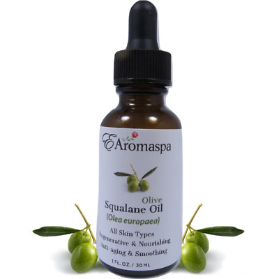 EAromaspa Squalane Oil for Face 100% Pure Natural, Olive-Derived 1 oz