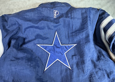 VTG Dallas Cowboys Pro Player XL Reversible Jacket  Black Blue NFL Experience