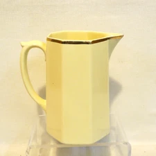 Vintage Homer Laughlin Yellowstone Creamer Pitcher 36s Jug Ivory with Gold Trim
