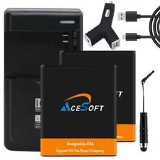 AceSoft Li_ion 3770mAh Battery Car Charger Cable for Motorola Moto E4 XT1765 NEW