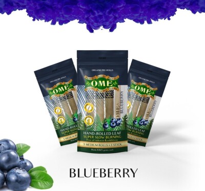 9X OME PALM WRAPS SLIM SIZE 3 PACK MEDIUM BLUEBERRY FLAV0R  FREE SHIPPING