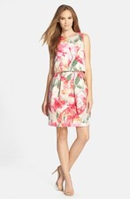 Eliza J Floral Popover Sleeveless Sheath Dress (size 12)*