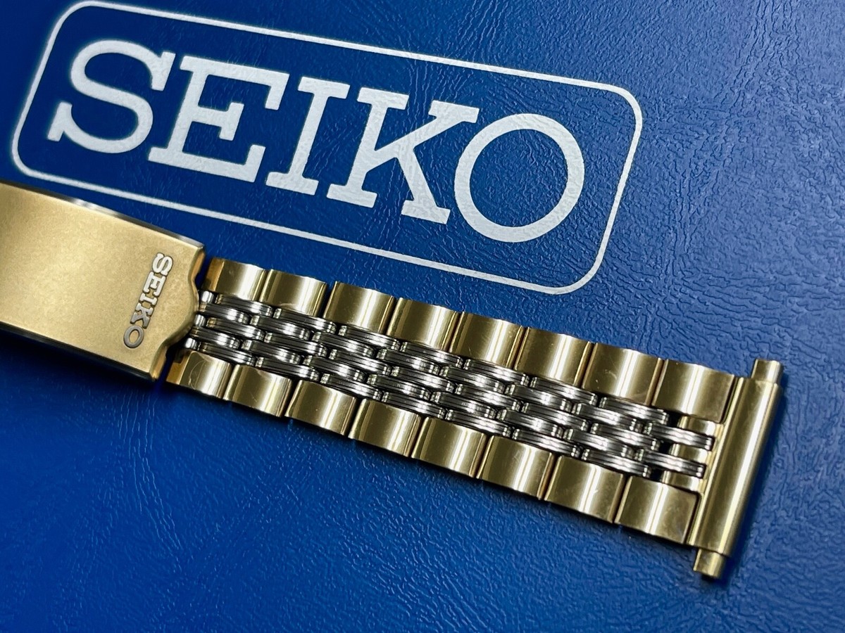 NOS vintage Seiko watch 2-tone Double Beads of Rice bracelet 18mm