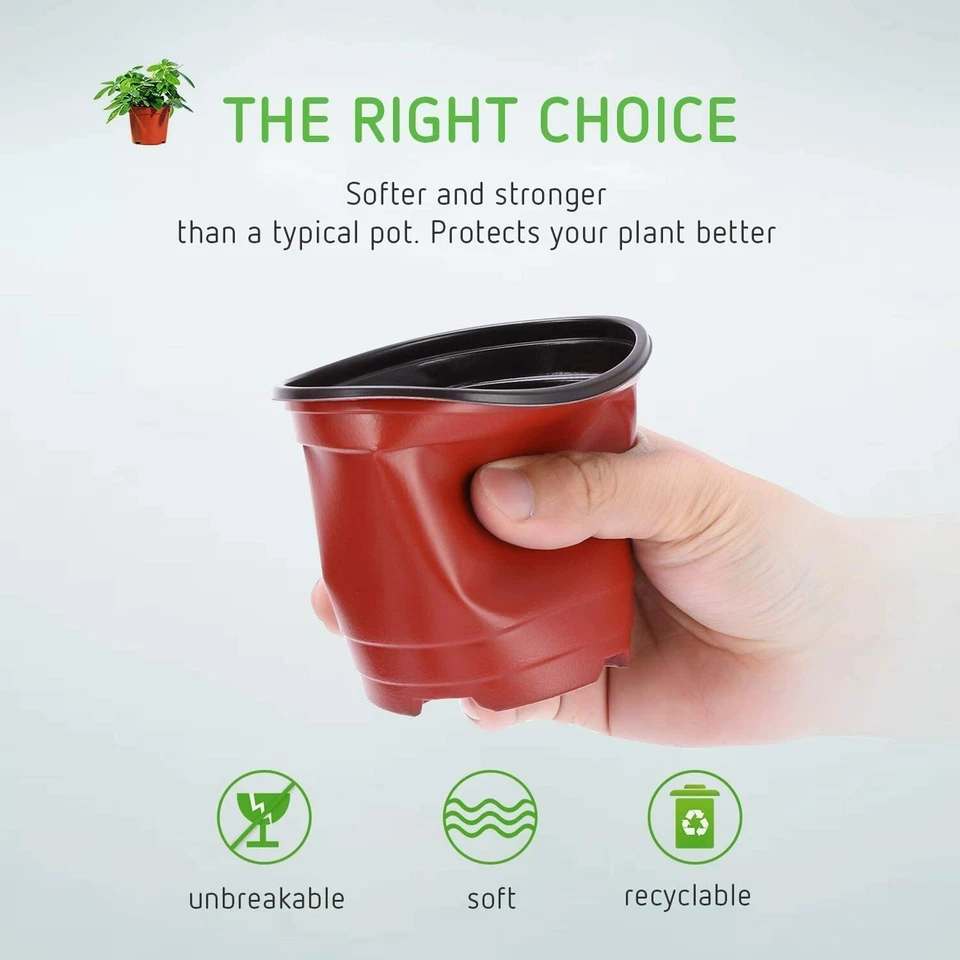 VIVOSUN 4"/6" macetas para vivero, macetas de plástico para plántulas de flores 50/100 psc Foto 4 de 4