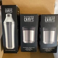 Elevated Craft Hybrid Cocktail Shaker + 2 Hybrid Cocktail Glass Monogrammed “W”