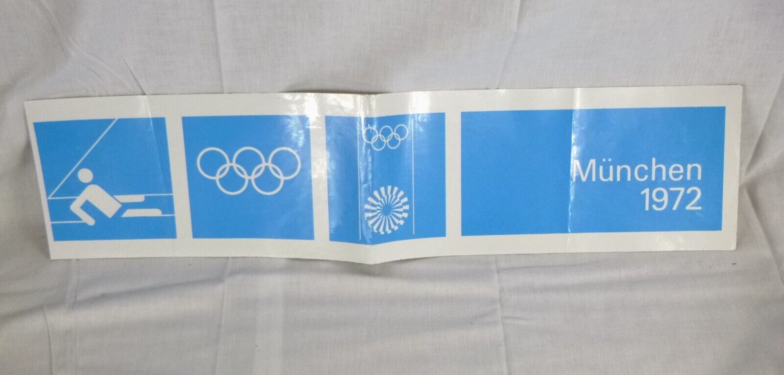 Official Vtg 1972 Munich Olympics Signage Sticker Sailing pictogram 26. ...