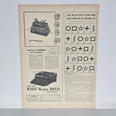 1940 Magic Margin Royal Portable Typewriter Vintage Ad Faster Type Paper Letters