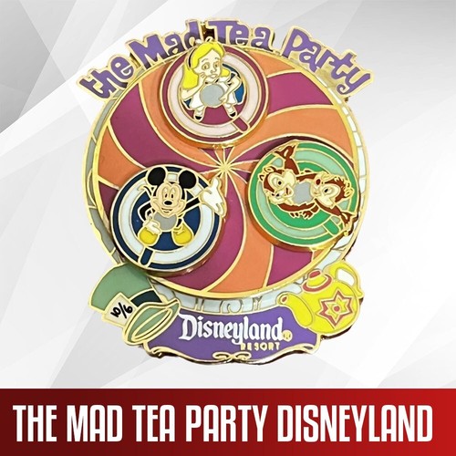 Disney 2008 The Mad Tea Party Disneyland Pin w/Alice in Wonderland, Mickey Mouse