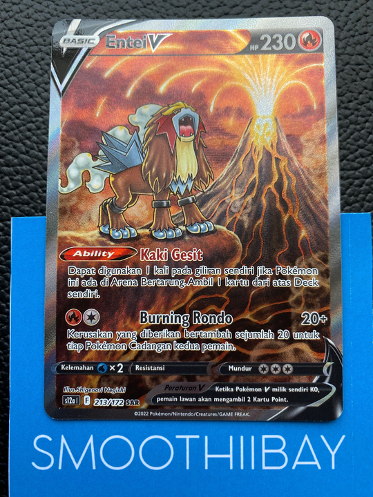 Entei V FULL ART Crown Zenith S12a 213/172 SAR Pokemon Card Entei V FULL ART Crown Zenith S12a 213/172 SAR Pokemon Card