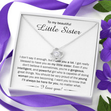 To My Little Sister Necklace, Birthday Gift for Little Sister, LittleSis Jewelry
