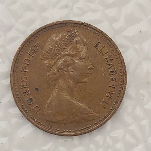 United Kingdom 2 new pence, 1971 , Original ELIZABETH II D G REG