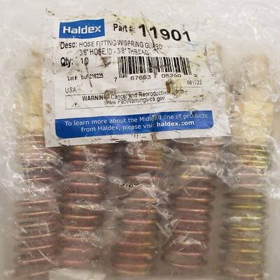 10 NEW Haldex 3/8'' NPT Hose Fitting Assembly w Spring Guard 11901