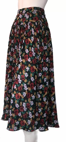 🌻* SALLY BROWNE (AUS) 10 RETRO VINTAGE FLORAL HIGH WAIST MIDI SKIRT - Picture 4 of 10