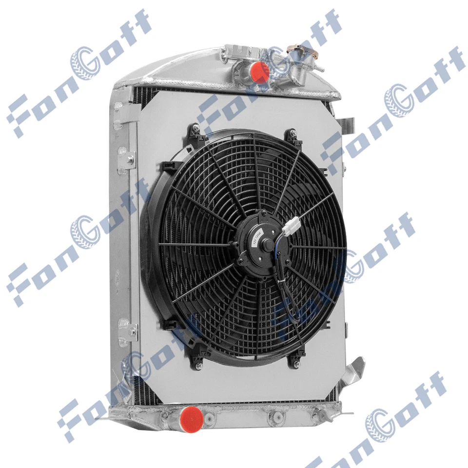 3 Row Radiator Shroud Fan For 1931 1930 Ford Model A Base Ford V8 Conversion Foto 4 de 4