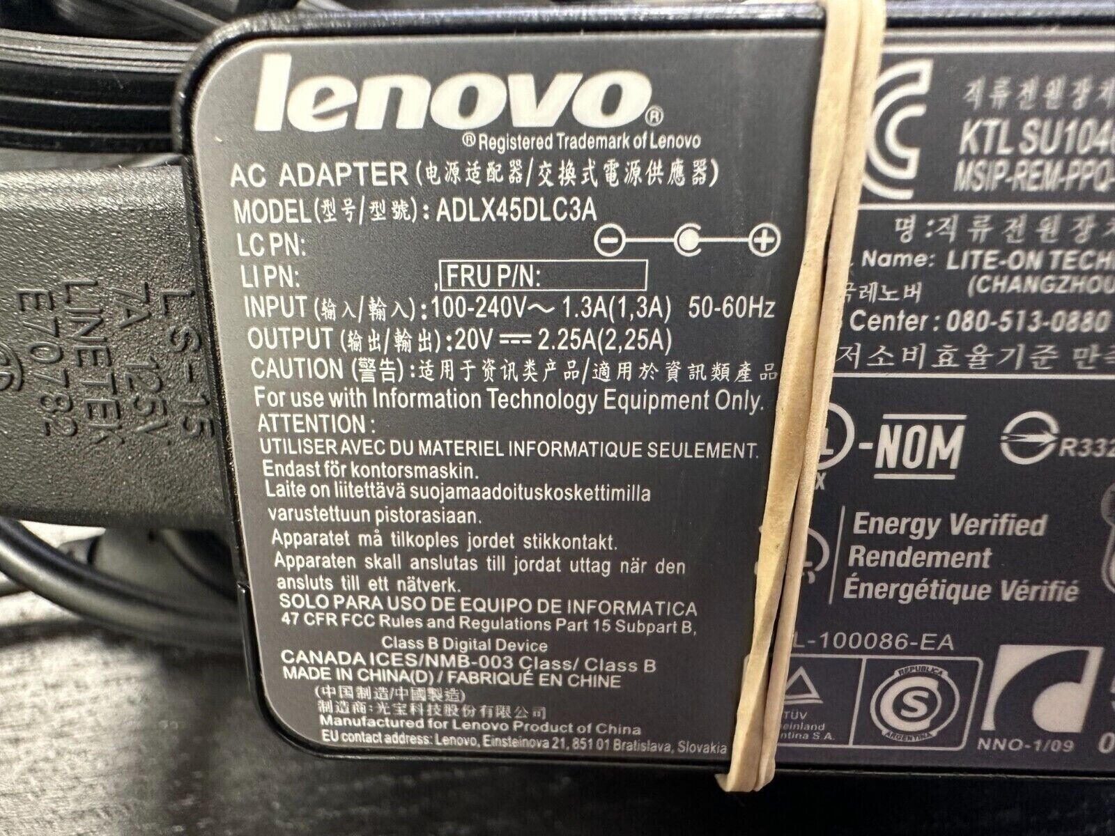 Lenovo IdeaPad 320-15IAP 80XR 81A3 Laptop Power Cord 20V AC Adapter Charger