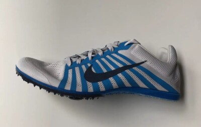 Nike Zoom D  Distance Track & Field Spikes Blue White 819164-004 Mens Sz 12.5 Nike Zoom D Distance Men Track Running Shoe 819164 004 Gray  main image 4