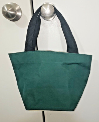 NEW Zara Green Canvas Fabric Handbag Bag Purse Satchel Tote Travel Carry-on